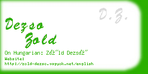 dezso zold business card